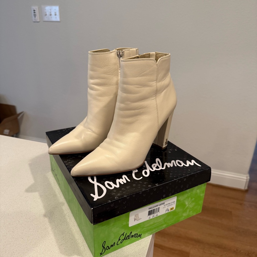 SAM EDELMAN LEATHER BOOTIES SIZE 7.5 - Picture 8 of 8